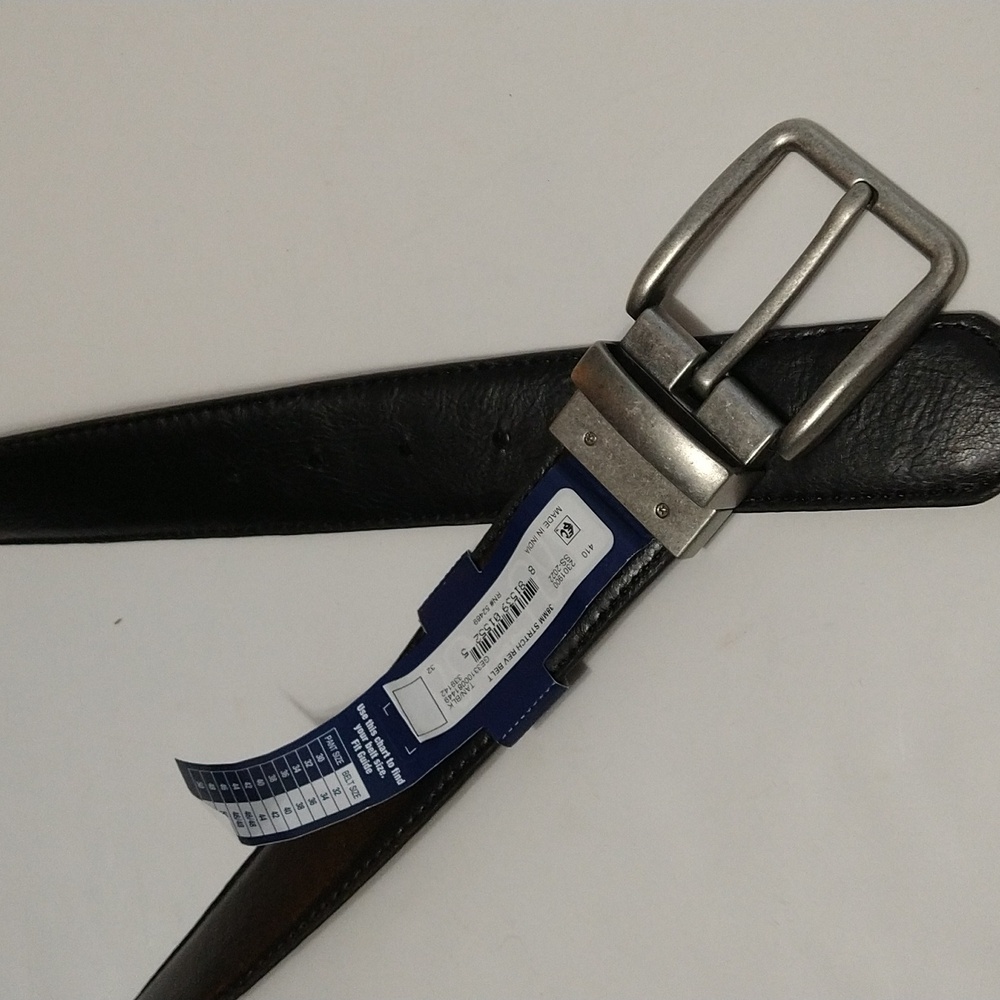 Men's Reversible Stretch Wide Black/Brown Belt Size 32 New #1140 - Picture 5 of 8
